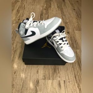 Kids (Preschool) Air Jordan 1 Mids- Gray/White